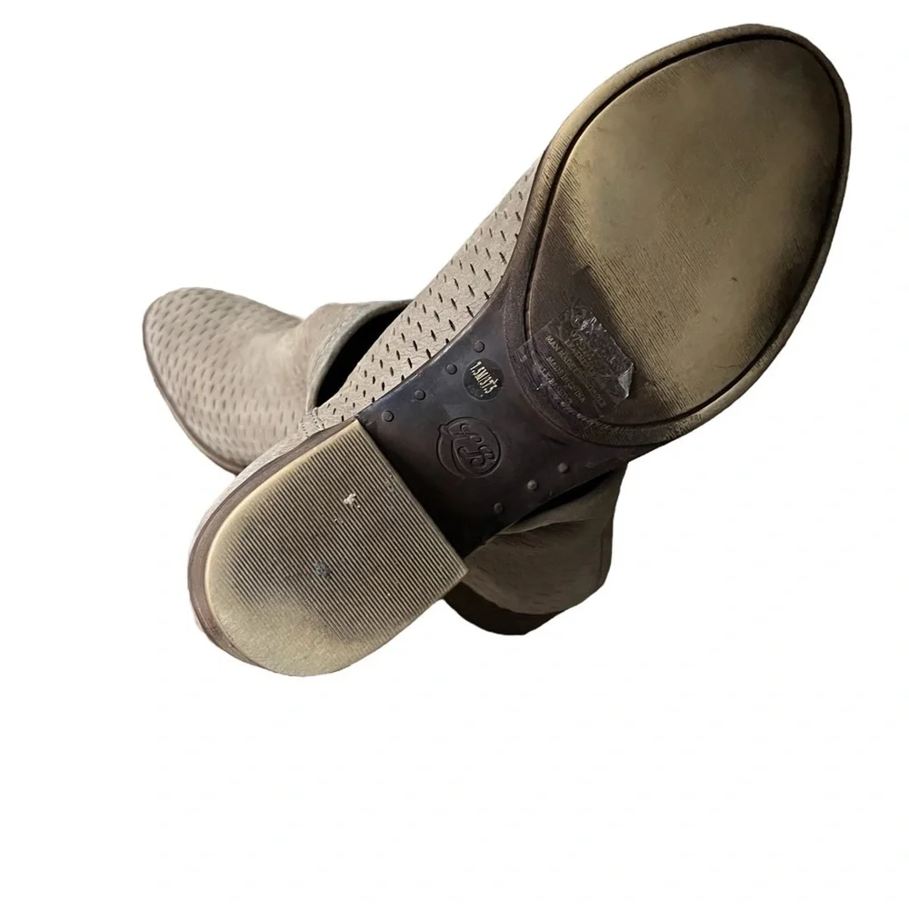 LUCKY BRAND Baley Brindle Suede Perforated Pull On Ankle Booties Size 7.5 - Picture 7 of 8